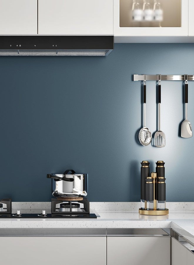 Wallercity Metal Indigo Peel and Stick Contact Paper for Countertops Navy Blue Stainless Steel Peel and Stick Wallpaper Self Adhesive Refrigerator Cover Film Contact Paper for Cabinets 15.8''x78.7'' - Image 3