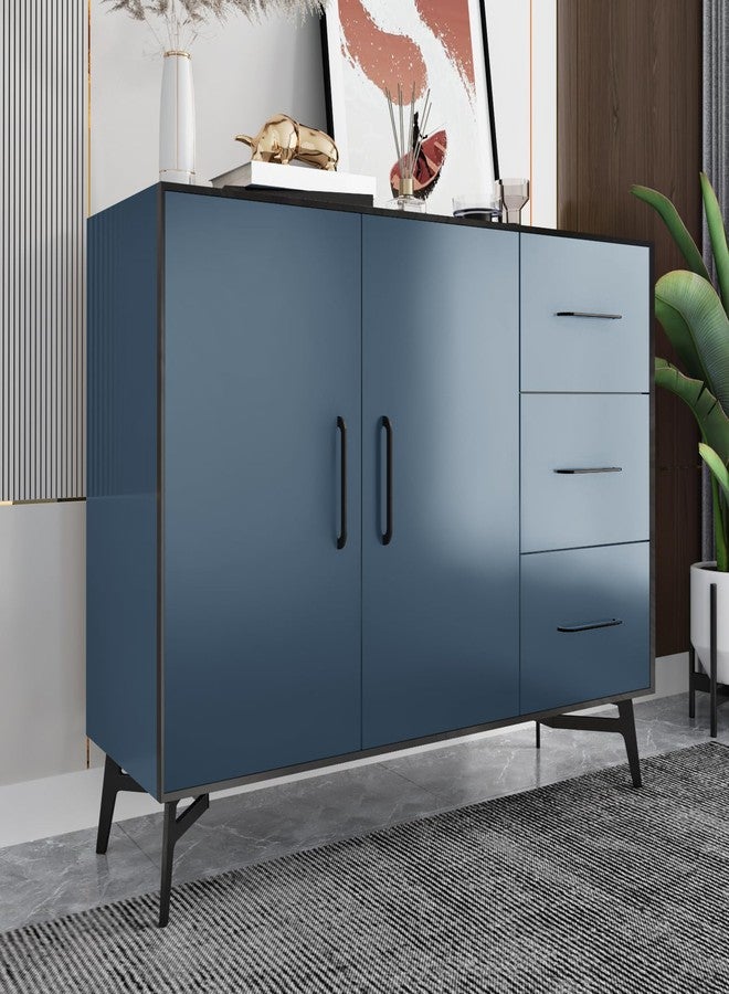 Wallercity Metal Indigo Peel and Stick Contact Paper for Countertops Navy Blue Stainless Steel Peel and Stick Wallpaper Self Adhesive Refrigerator Cover Film Contact Paper for Cabinets 15.8''x78.7'' - Image 4