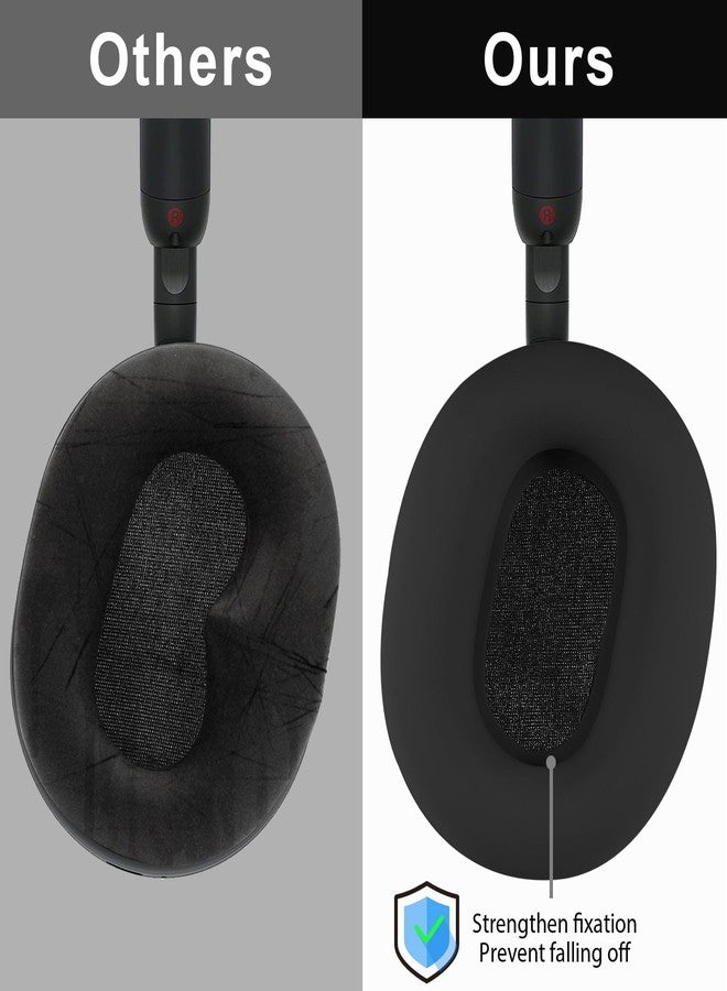 Adhiper XM5 Silicone Case Sweat Earpad Covers for Sony WH-1000XM5, Upgraded Ear Covers Silicone Case Accessories for Sony WH-1000XM5 Wireless Headphones, Sweatproof Easily Washable - Black - Image 3