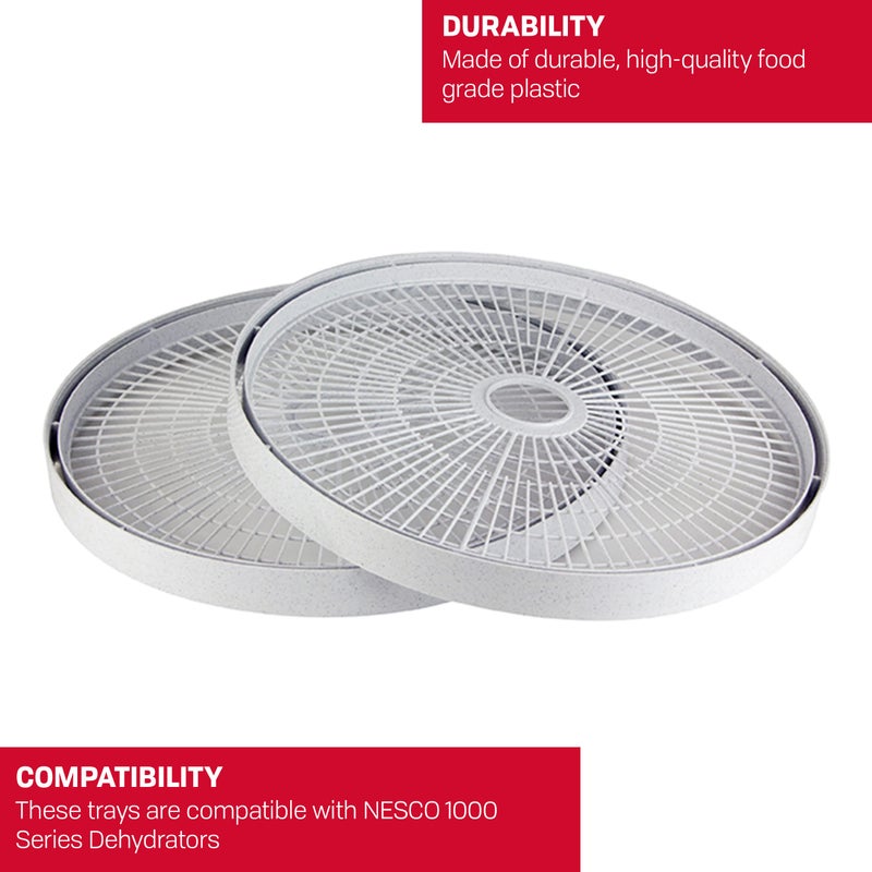 NESCO TR-2 White Plastic Round 15 1/2" Add-A-Trays, to fit 1000 Series Food Dehydrators, 2 Pack - Image 3