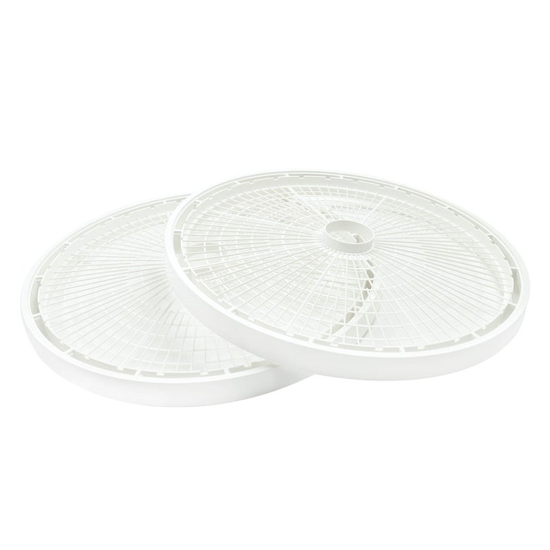 NESCO TR-2 White Plastic Round 15 1/2" Add-A-Trays, to fit 1000 Series Food Dehydrators, 2 Pack - Image 1