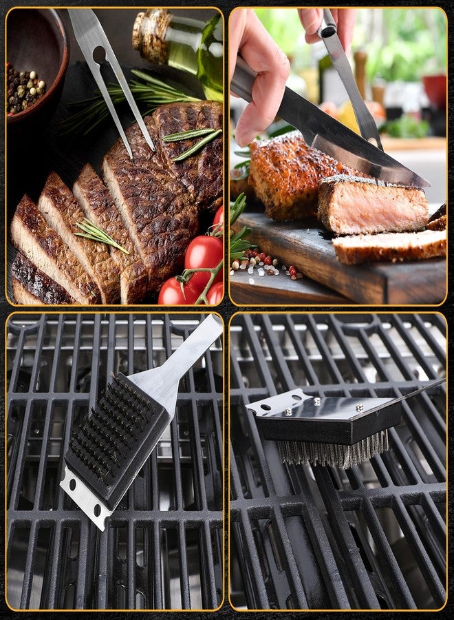 Electactic BBQ Grilling Accessories, 16-Inch Stainless Steel BBQ Grill Tools Set for Men, Heavy Duty Grilling Accessories Kit for Camping, Kitchen, Extra Thick Barbecue Utensil - Image 4