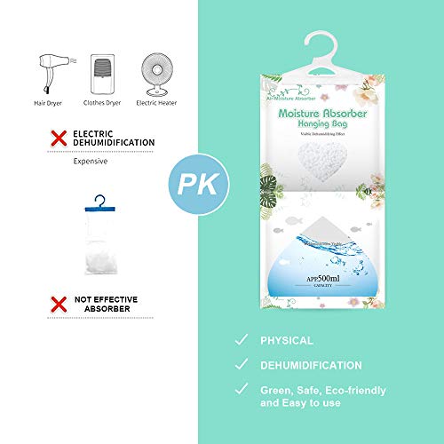 CANAGER Hanging Moisture Absorber-10 Packs, Hanging Dehumidifier Bags for Closet,Bedroom and kitchen,Fragrance Free,Moisture Absorb 12.5OZ - Image 4