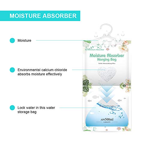 CANAGER Hanging Moisture Absorber-10 Packs, Hanging Dehumidifier Bags for Closet,Bedroom and kitchen,Fragrance Free,Moisture Absorb 12.5OZ - Image 5