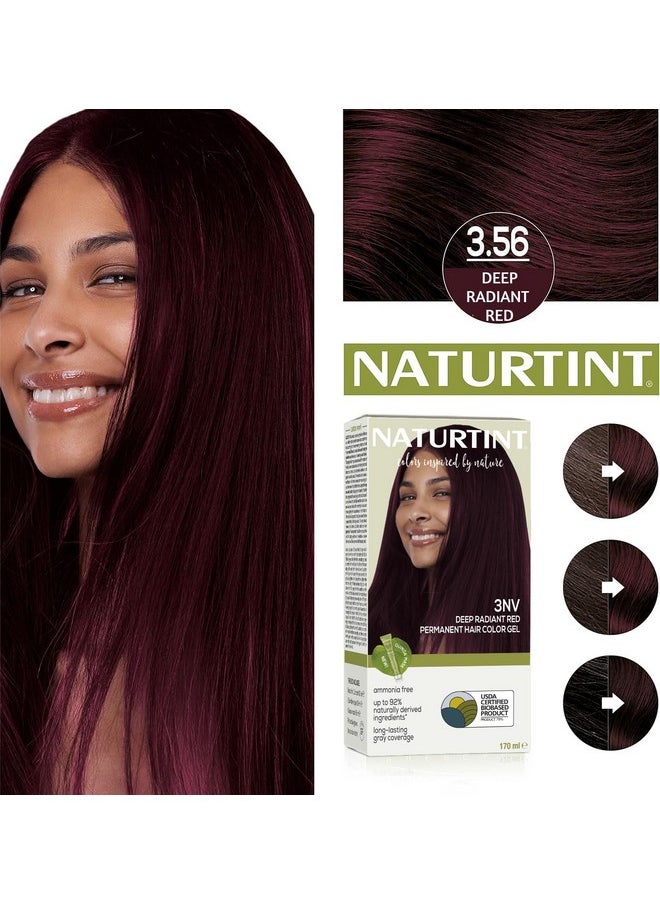 NATURTINT Permanent Hair Colour Burgundy 3Nv | 92% Natural Ingredients | 100% Grey Coverage Long Lasting Hair Colour | Usda Certified | Ammonia Free Vegan Hair Color Gel - 3Nv Deep Radiant Red 170 Ml  - Image 2