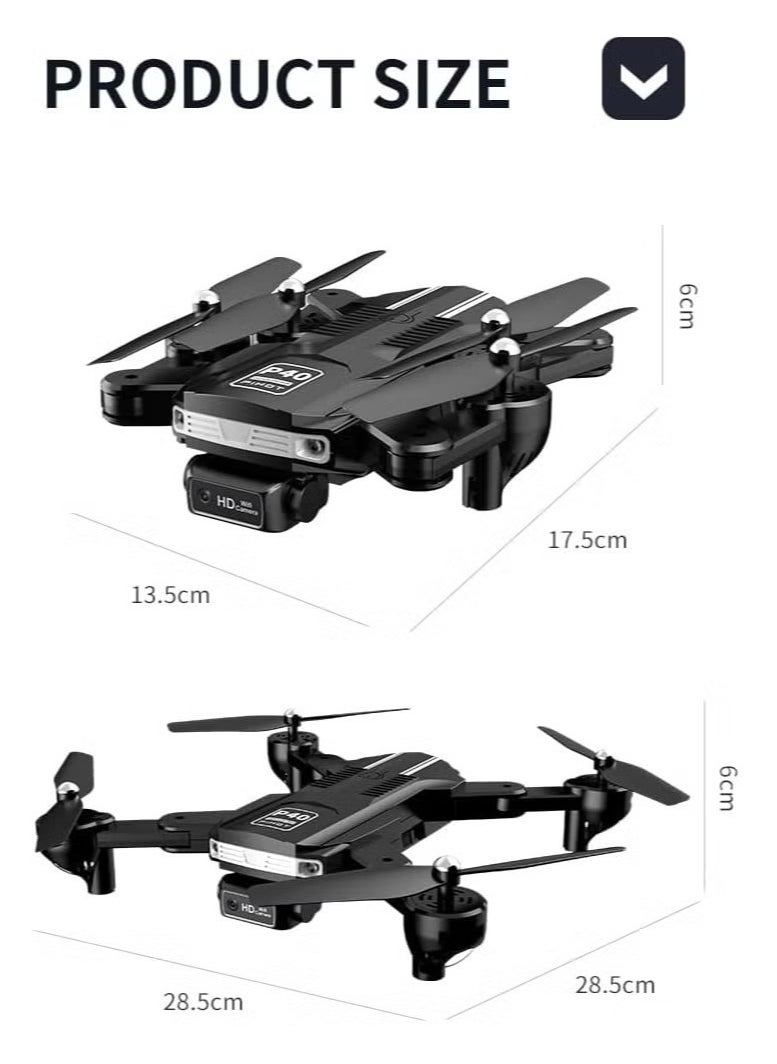 Generic P40 Drone with Dual Camera & Remote Adjustment – Visual Positioning, Portable Suitcase, 4K HD Camera Mode, Long Battery Life, Foldable Drone for Aerial Photography and Adventure - Image 3