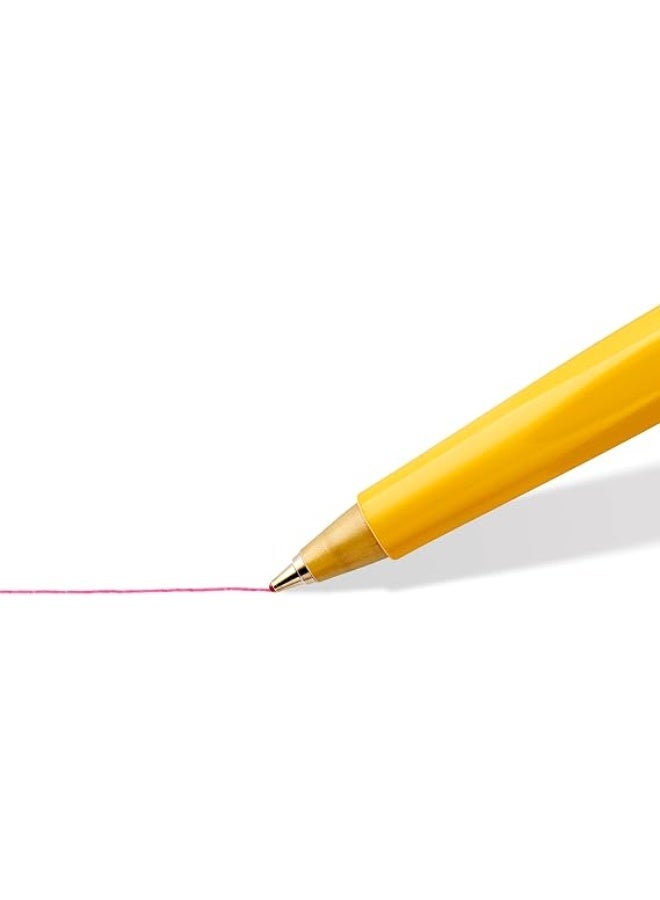 STAEDTLER Stick 430 F-2 Ballpoint Pen Fine Tip - Red (Box of 10) - Image 2