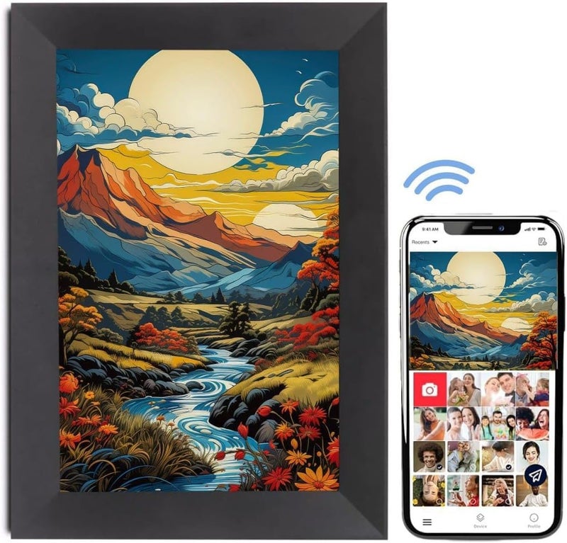 PICCASIO™ Digital Picture Frame 10.1” WiFi, 32GB Built-in Memory, HD IPS Touchscreen, Wall Mount, Auto-Rotate, App Control - Image 2