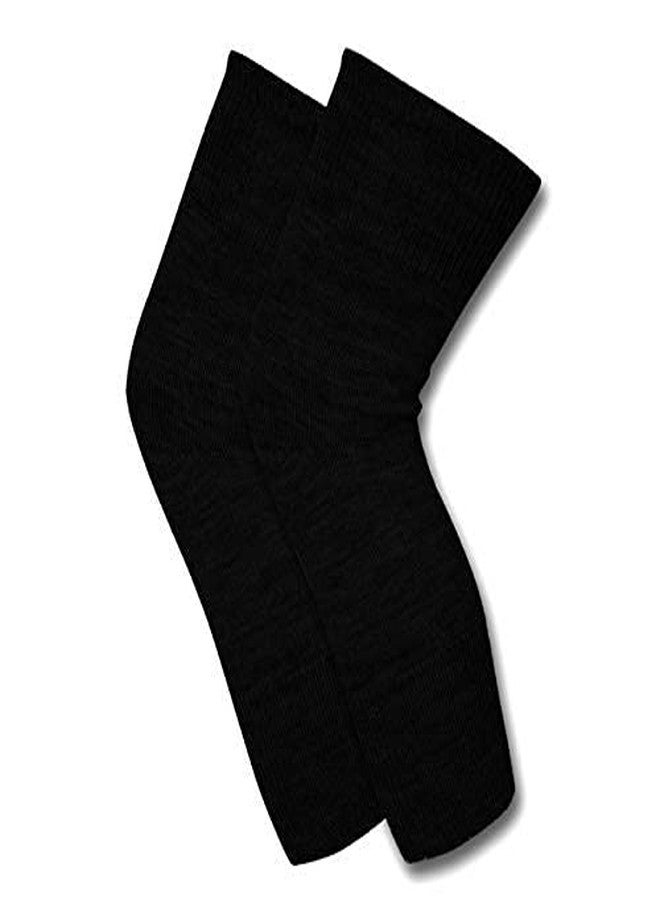 Missby® Unisex Black Woolen Thermal Warm Elastic Knee Support Leg Warmer & Winter Protector Knee Cap (Pack of 3 Pairs) - Image 2