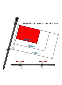 Bluejw Ramadan Flag National Day Flagpole Suitable For 2X3, 3X5, 4X6FT Flag Heavy Garden Flagpole Outdoor Or Outdoor Wall-Mounted Flagpole For Street Games  - Image 2