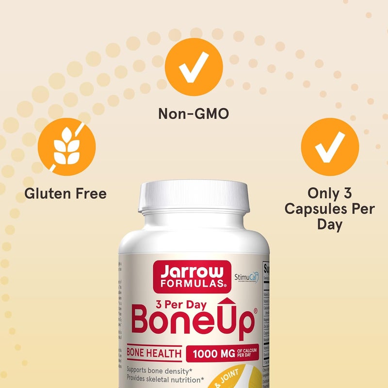 Jarrow Formulas BoneUp Three Per Day for Bone Density and Skeletal Nutrition Includes Vitamin D3 K2 as MK7 and Calcium 180 Capsules 60 Day Supply - Image 5