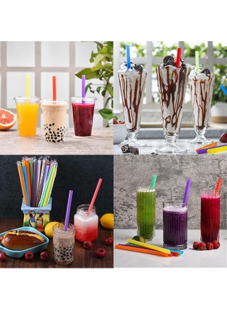 Individually wrapped straws, 100 packs of 9.45" long extra-wide smoothies 0.43" assorted vibrant colorful disposable boba bubble tea, milkshake smoothie straws - view 5