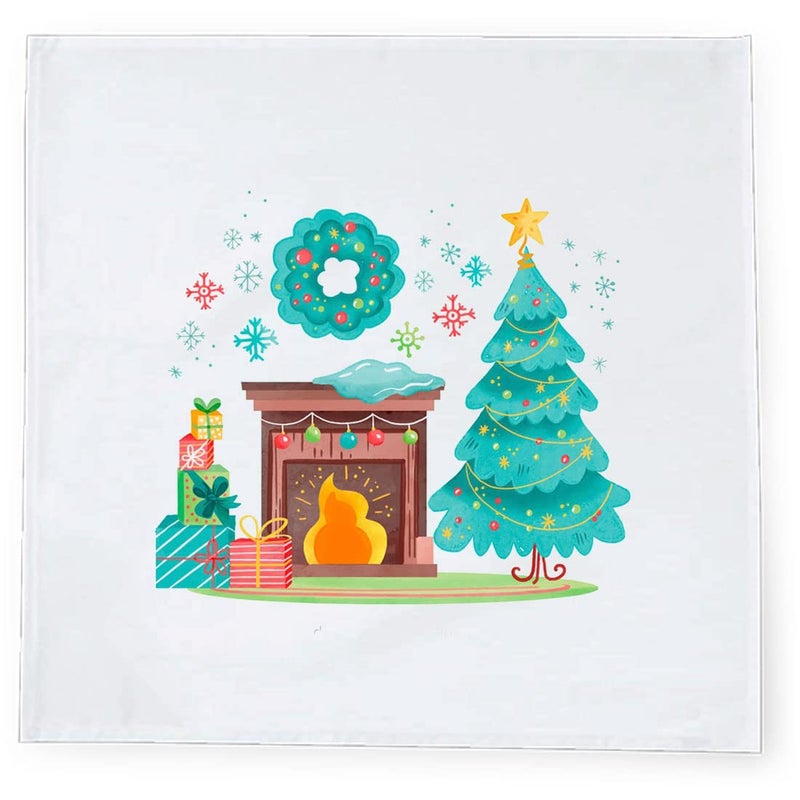 Khakee 6 Pcs Christmas Theme Silk Table Napkins 10x 10 for Xmas Decoration Christmas OrnamentsChristmas Giftxmas21631 - Image 3