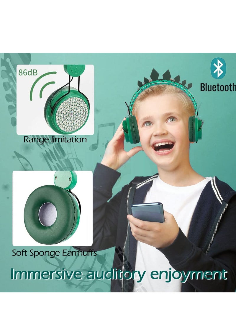 SYOSI SYOSI Kids Headphones, Dinosaur Wireless Childrens Headphones, Bluetooth Toddler Headphones Over-ear with Mic for Pc IPad Study Travel Birthday Gifts - Image 5