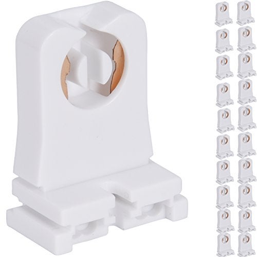 JACKYLED Non-shunted Turn Type T8 Lamp Holder JACKYLED 20-Pack UL Socket Tombstone for LED Fluorescent Tube Replacements Medium Bi-pin Socket for Programmed Start Ballasts - Image 1