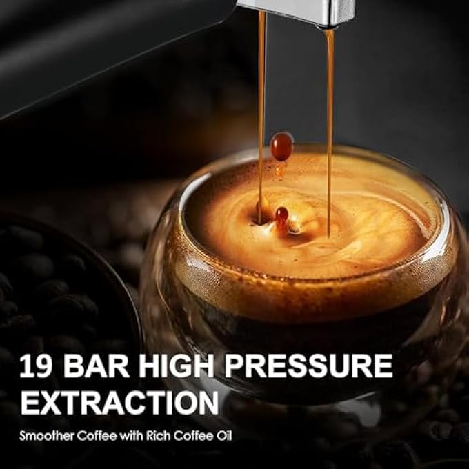 KOUCH Germany Espresso Machine  1350W 19 Bar Ulka Pump 12L Water Tank Professional Portafilter With Single  Double Shot Filters Stainless Steel Tamper  Milk Jug  Keb1983 - Image 4
