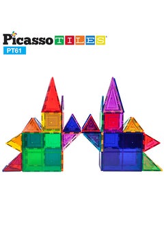 PicassoTiles Picasso Magnetic 3D Blocks 61-Pieces | Magnetic Tiles | Building Blocks | Educational Toy Set | Construction Building Kit for Child Brain Development  - Image 3
