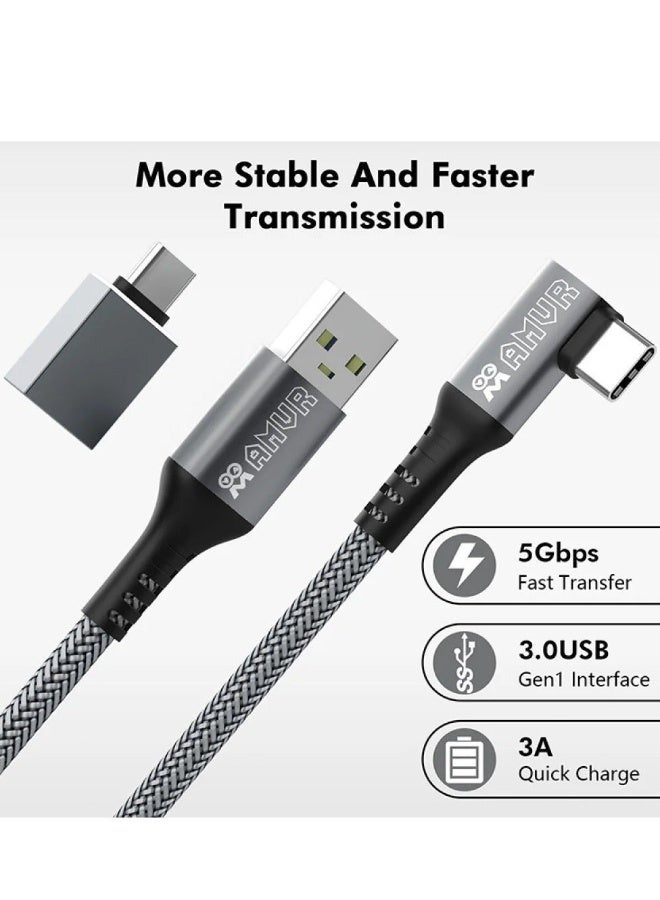 اي ام في ار كابل AMVR 5M Link لكلا من PICO 4 وOculus Quest 3 وQuest 2 وQuest Pro وNeo 3 وPSVR 2، كابل بيانات مع محول USB Type-C احتياطي، ملحقات الواقع الافتراضي. - Image 4