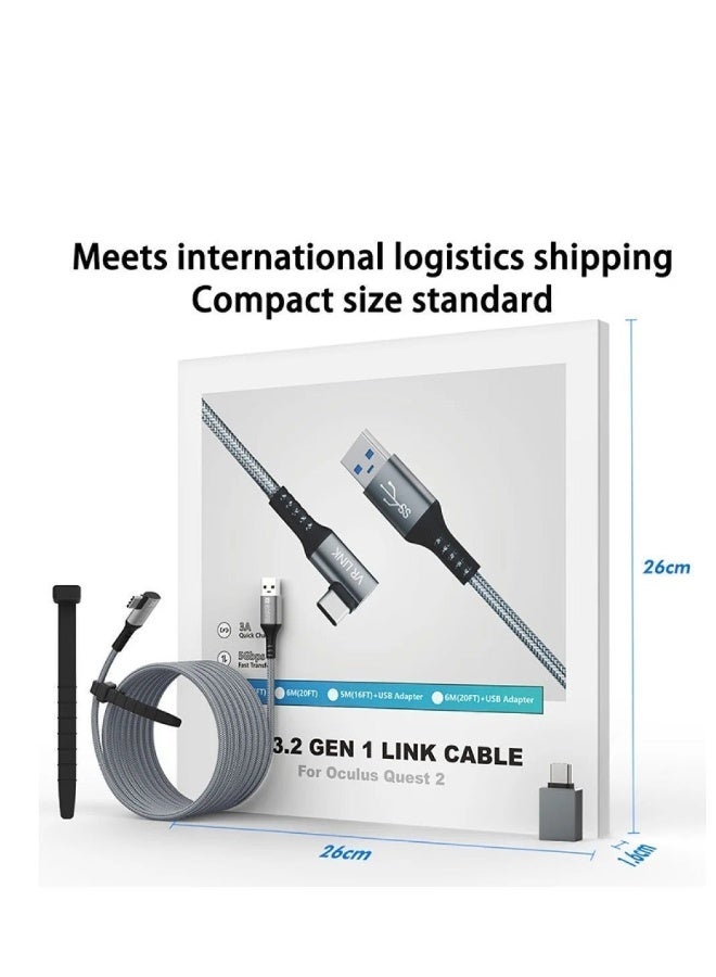 اي ام في ار كابل AMVR 5M Link لكلا من PICO 4 وOculus Quest 3 وQuest 2 وQuest Pro وNeo 3 وPSVR 2، كابل بيانات مع محول USB Type-C احتياطي، ملحقات الواقع الافتراضي. - Image 3