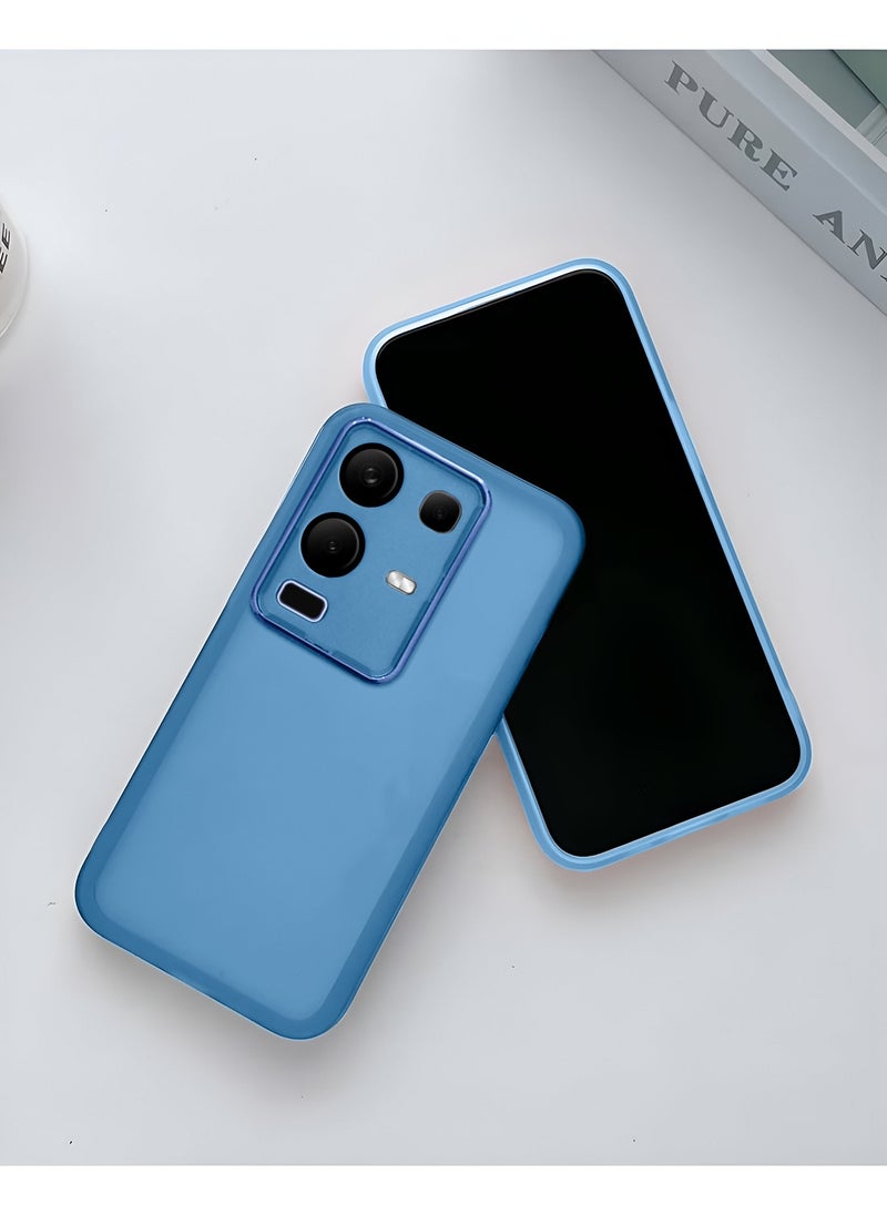 Wtech Infinix Note 50 4G 2025 Soft Transparent Camera Lens Protection TPU Silicone Ultra Thin Phone Stylish Electroplated Camera Border Back Case Cover - Blue  - Image 2