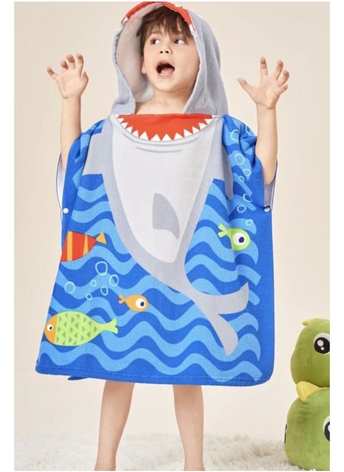 Cutie Cute Kids Hooded Beach Bath Towel Poncho for Age 4-10 Years - Swim Pool Coverup Poncho Cape Multi-use for Bath/Shower/Pool/Swim  - Image 1