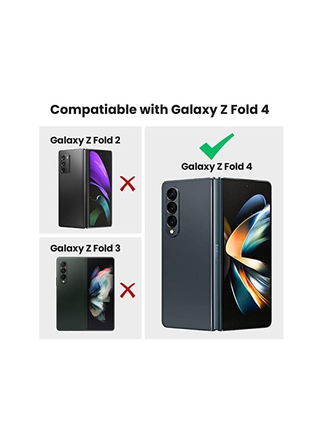 PROMASS [3+1PCS] for Galaxy Z Fold 4 Camera Lens Protector, 9H Tempered Glass Camera Cover Screen Protector Metal Individual Ring 【Case Friendly】【Installation Tray】【Removal tool】-Black - Image 2