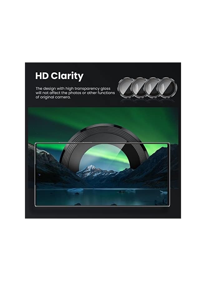 PROMASS [3+1PCS] for Galaxy Z Fold 4 Camera Lens Protector, 9H Tempered Glass Camera Cover Screen Protector Metal Individual Ring 【Case Friendly】【Installation Tray】【Removal tool】-Black - Image 4