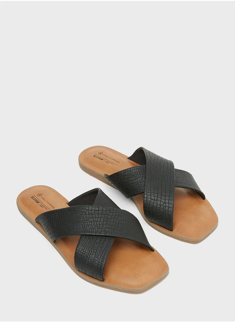 CALL IT SPRING Crossover Straps Sandals