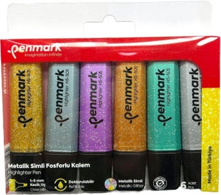 Highlighter Pen 6 Acetate Mixed Color Glitter 8683181701793 HS-505-6S 709694 - pzsku/Z4CA3A0E472718A80C2D4Z/45/_/1741617303/6373d1d3-ffa8-467c-a3e8-5c4106f5620d
