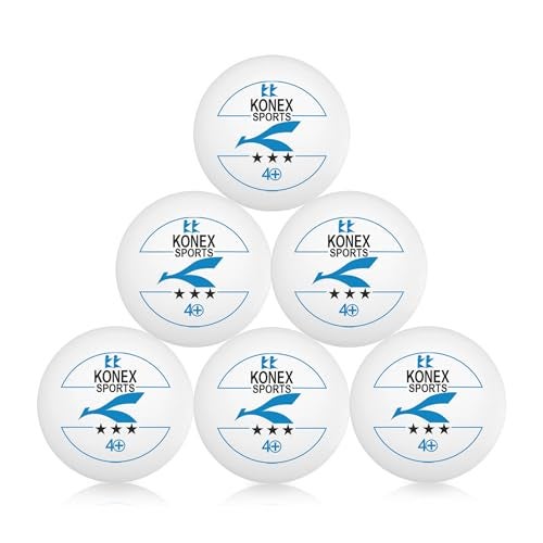 KONEX 40+ Plastic Table Tennis Balls Pack of 6 | High Performance 3-Star ABS TT Balls for Professional Matches and Training | Ideal for Adults & Kids (White) - Image 2