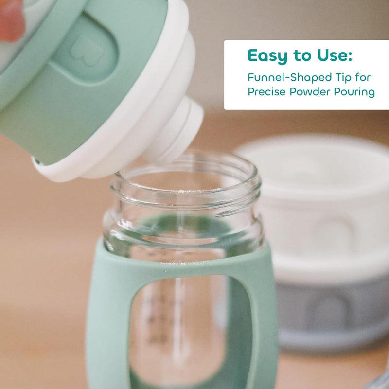 Baba حاوية بيبا متعددة الوظائف لتخزين الحليب - حاوية محكمة الإغلاق لتخزين مسحوق الحليب وطعام الأطفال، 4 أقسام قابلة للتبديل، آمنة للاستخدام في الميكروويف، مناسبة للسفر، زرقاء ورمادية معدنية - Image 5