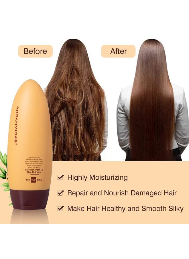 Arganmidas - Hair Conditioner, 15.3 Fl Oz Sulfate-Free Conditioner Intensely Smooth And Clear Hydrating Hair Conditioner, Argan Oil Daily Moisture Deep Conditioner For Color Treated Hair, Effectively Repair Dry Damaged And Frizzy Hair - Image 1