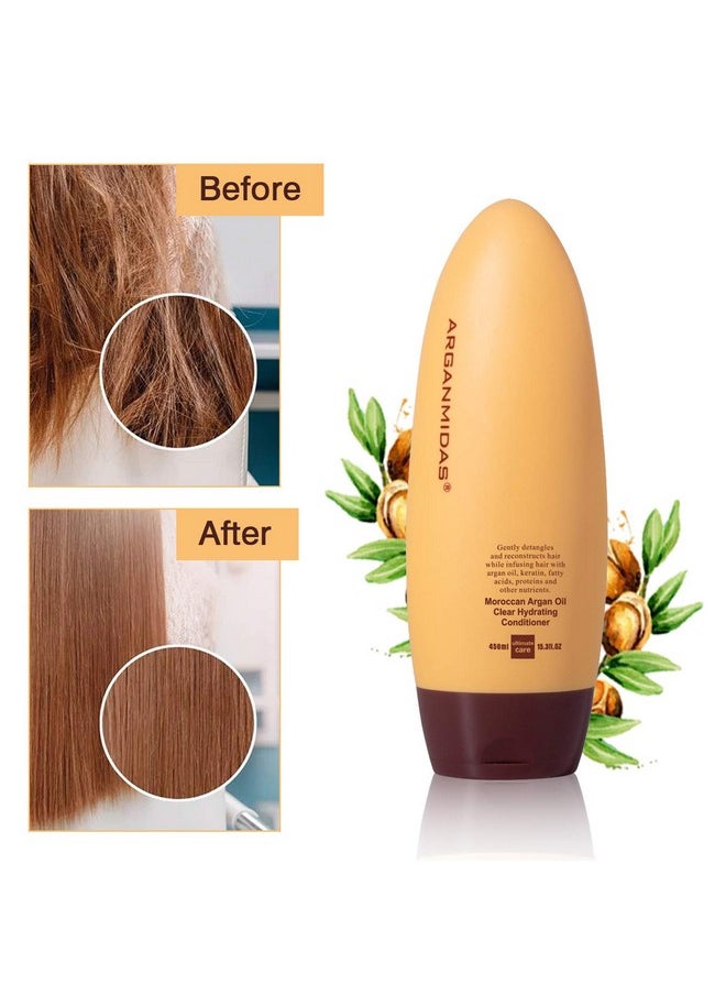 Arganmidas - Hair Conditioner, 15.3 Fl Oz Sulfate-Free Conditioner Intensely Smooth And Clear Hydrating Hair Conditioner, Argan Oil Daily Moisture Deep Conditioner For Color Treated Hair, Effectively Repair Dry Damaged And Frizzy Hair - Image 1