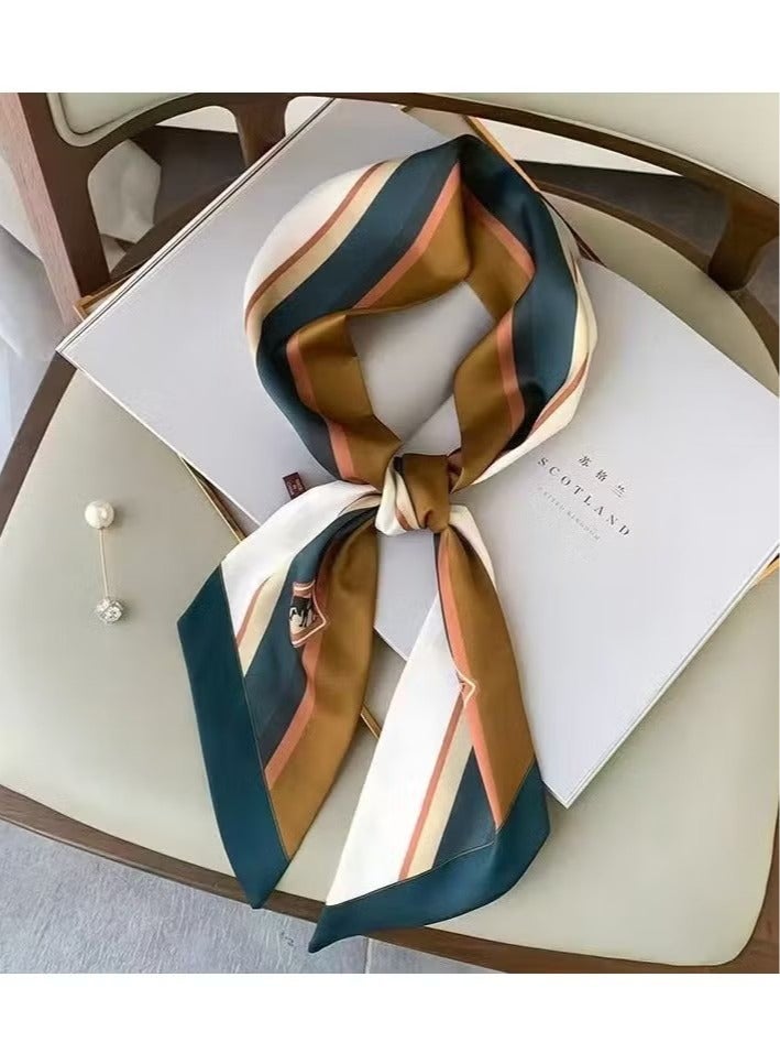 Women's Elegant Silk Scarf – Long Skinny Printed Fashion Accessory - Image 1