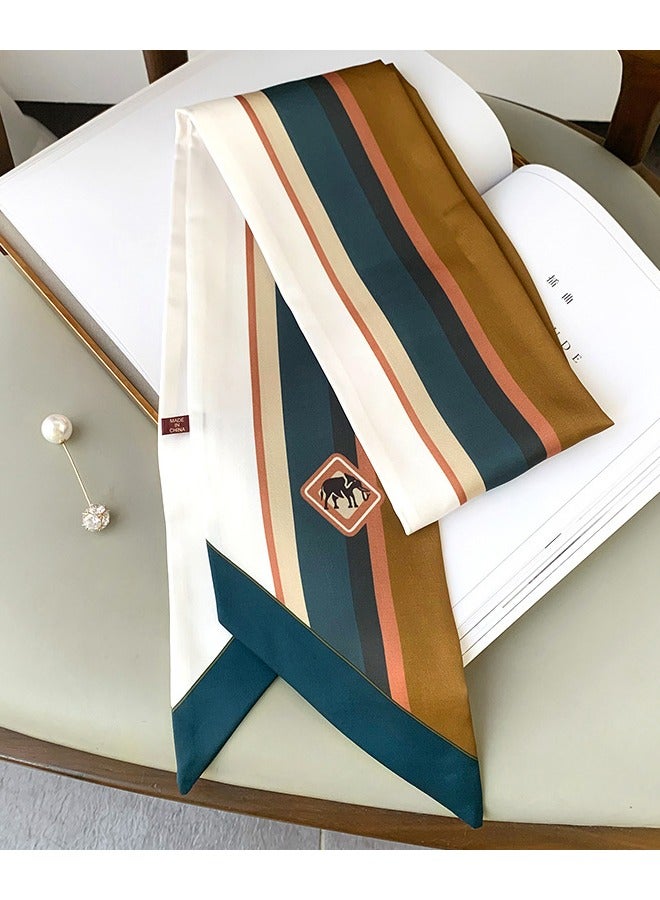 Women's Elegant Silk Scarf – Long Skinny Printed Fashion Accessory - Image 2