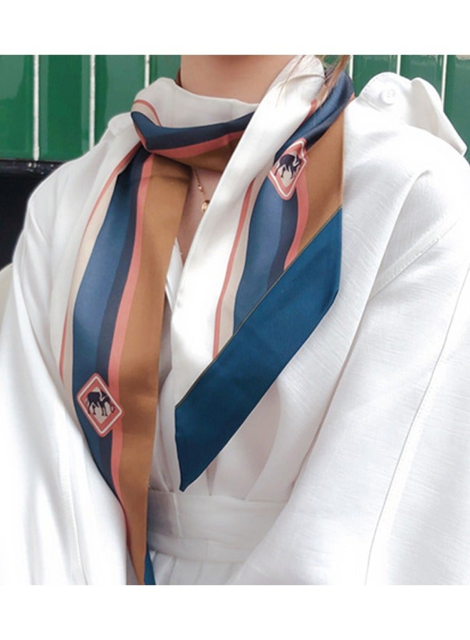 Women's Elegant Silk Scarf – Long Skinny Printed Fashion Accessory - Image 3