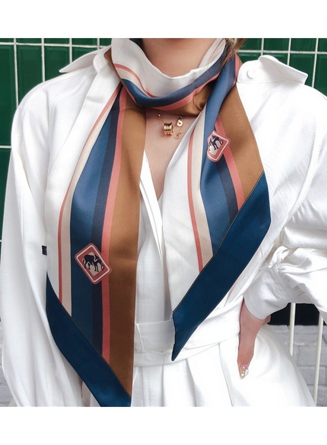 Women's Elegant Silk Scarf – Long Skinny Printed Fashion Accessory - Image 4