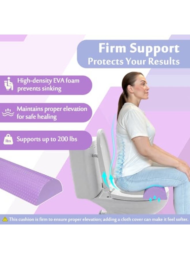 وسادة بيلو للنهوض بالمرحاض، وسادة مقعد المرحاض للتعافي من رفع المؤخرة البرازيلية، وسائد للتخفيف أثناء الجلوس، وسادة دعم المقعد من الرغوة لما بعد الجراحة (بنفسجي) - Image 3