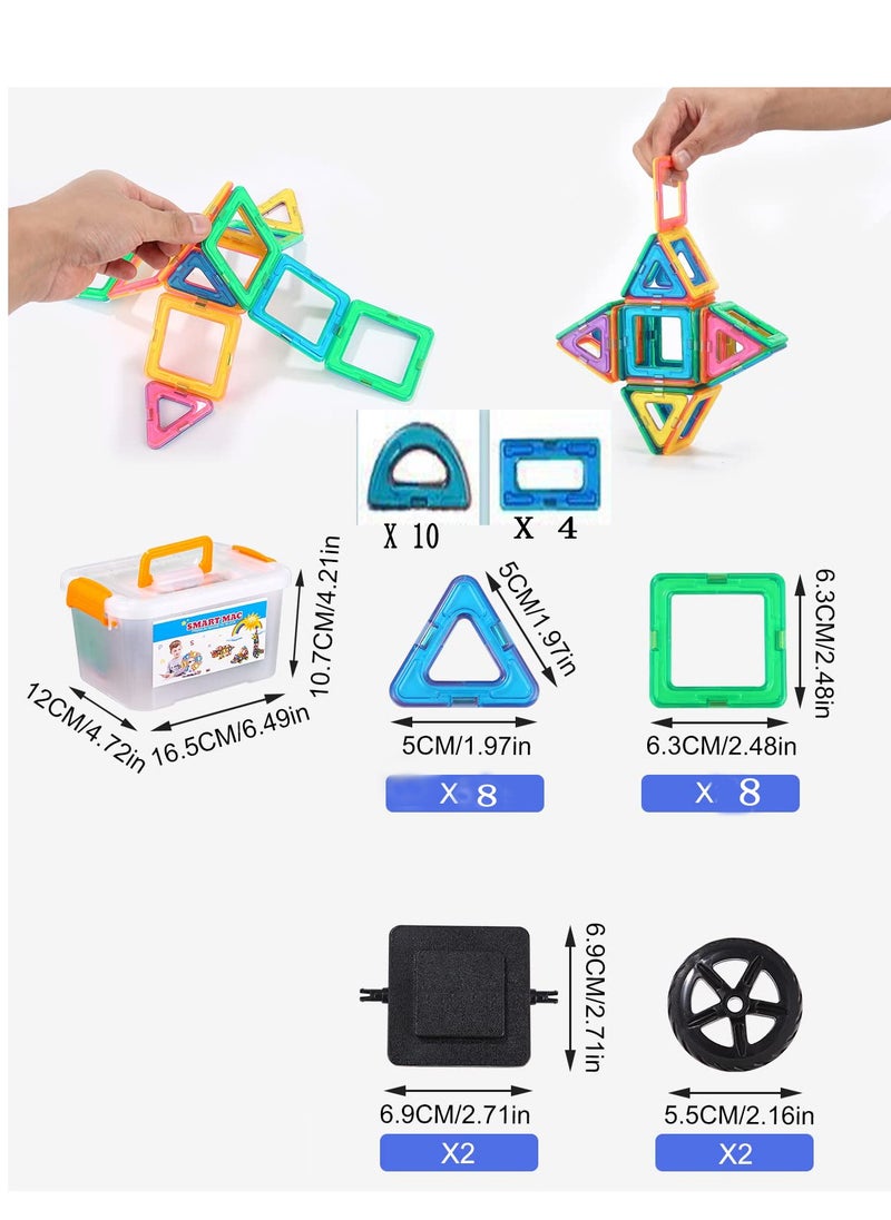 30 Pcs Magnetic Building Tiles, Magnetic Blocks Toys, 3D Toys Preschool Building Toys Gifts, Multi Color Educational and Training Toys, Magnetic Constructors Building Blocks Sets