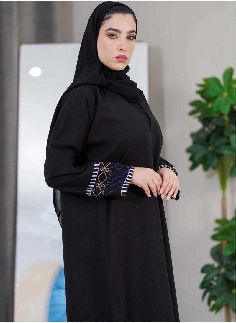 abayahasnaa - Abaya with hand embroidery inserts - Image 1