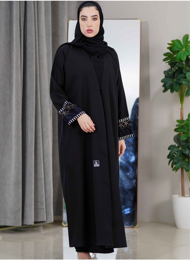 abayahasnaa - Abaya with hand embroidery inserts - Image 1