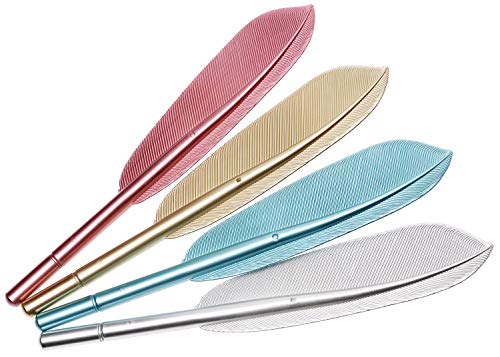 PENTA ANGEL Feather Pens 4Pcs Creative Rollerball Pens Artificial Wing Feather Ballpoint Gel Ink Pens Gift Set for Office School Teachers Students Stationary Supplies, Black Ink - Image 1