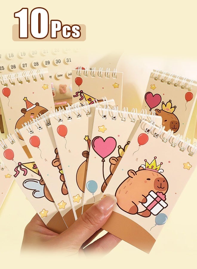 10 PCS Mini Cartoon Capibara Notebooks Portable Pocket Notebook for Gifts and Office Rewards College Ruled 24 Pages/Pcck (Random Style, 10x6cm) - Image 1