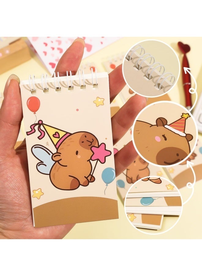 10 PCS Mini Cartoon Capibara Notebooks Portable Pocket Notebook for Gifts and Office Rewards College Ruled 24 Pages/Pcck (Random Style, 10x6cm) - Image 3