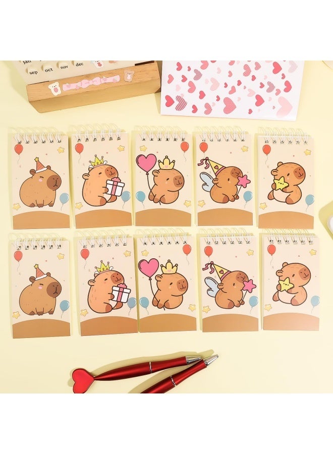 10 PCS Mini Cartoon Capibara Notebooks Portable Pocket Notebook for Gifts and Office Rewards College Ruled 24 Pages/Pcck (Random Style, 10x6cm) - Image 2