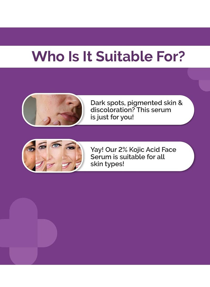 The Derma Co 2% Kojic Acid Face Serum I With 1% Alpha Arbutin & Niacinamide I For Dark Spots & Pigmentation I Anti-Pigmentation Face Serum For All Skin types - 30ml - Image 3