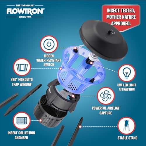 Flowtron Outdoor Bug Trap UV Light Powerful Fan Fly Killer with Acre Coverage Quiet Insect Control Weather Resistant Easy Clean Collection Chamber Patio Deck Yard ETL Certified - Image 3