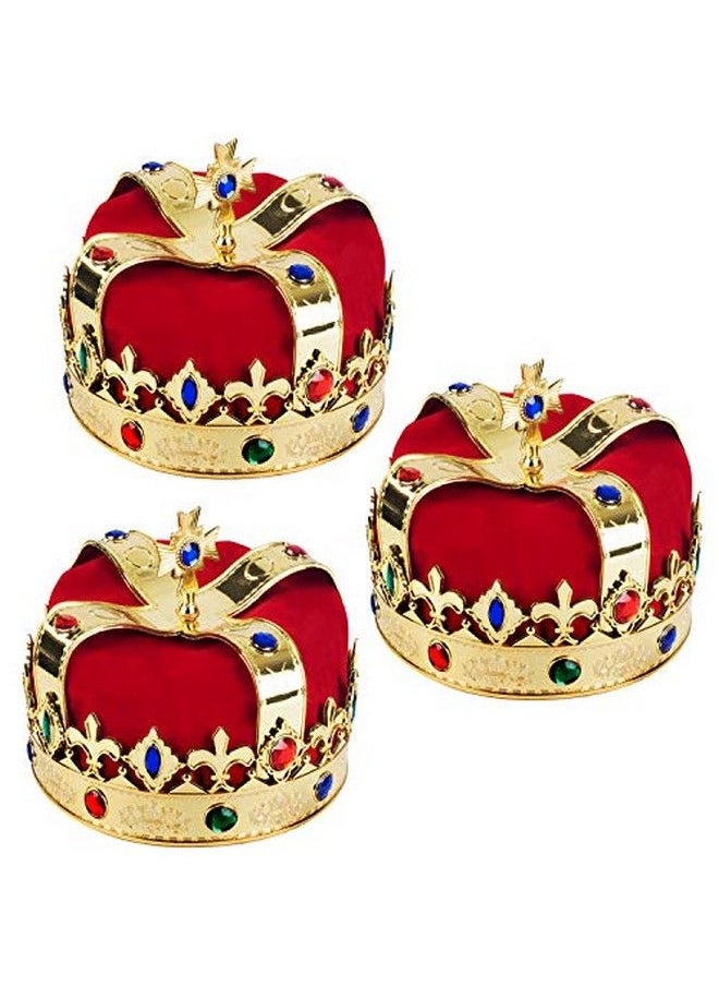 Funny Party Hats - Royal Jeweled King Crown Costume Accessory (3 Pack) - Image 1