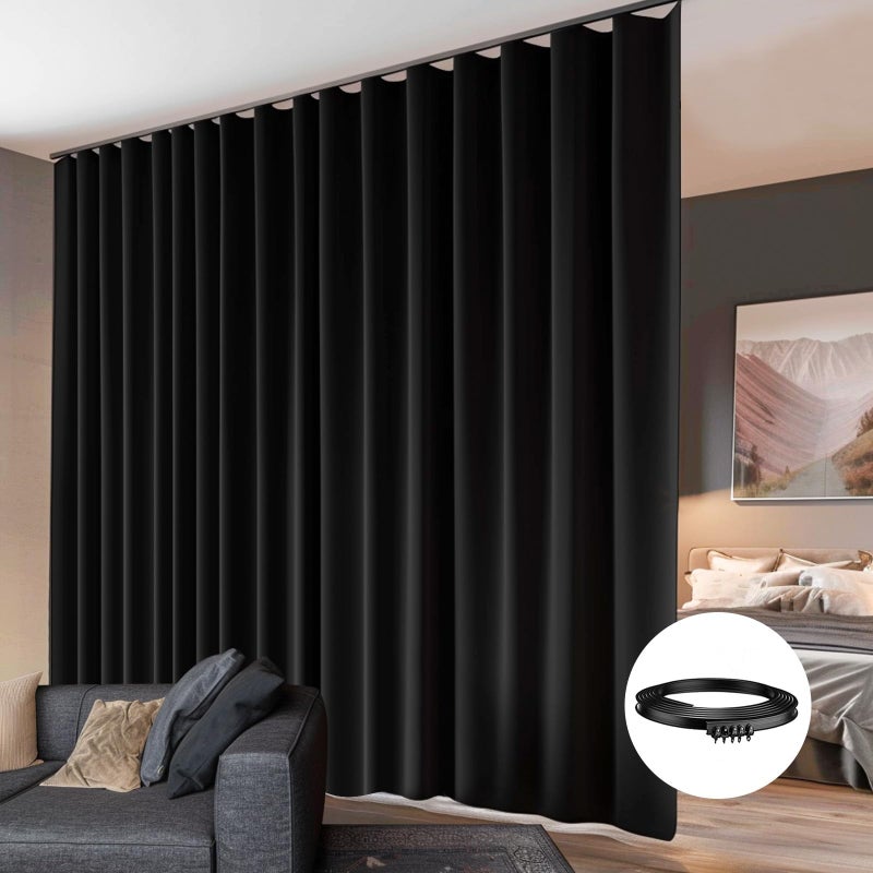Hoeflife Room Square مع مسار السقف المرن إجمالي خصوصية سقف المسار الستائر تعتيم الصوت - Image 1