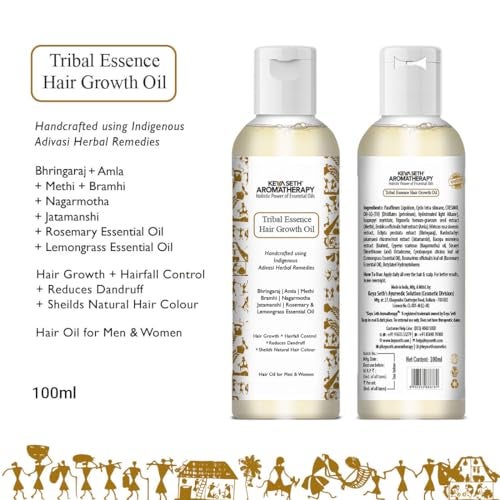 KEYA SETH AROMATHERAPY, DEVICE OF DROP KEYA SETH AROMATHERAPY Tribal Essence Hair Growth Oil, Adivasi Herbal Hair Oil, Bhringraj, Amla, Methi, Rosemary, Reduces Dandruff for Men & Women 100ml - Image 2